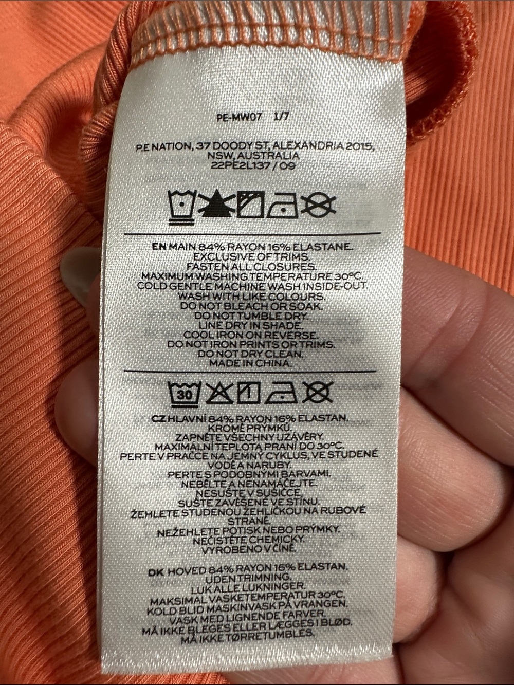 P.E Nation Free Play Rib Crop LS Peach M 🍑 - Picture 7 of 7